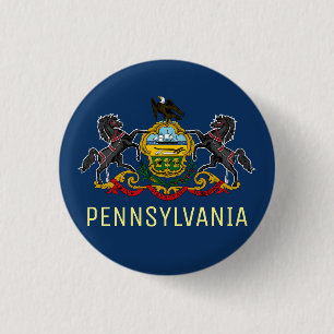 Pennsylvania Flag 3 Cm Round Badge