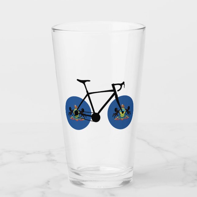 Pennsylvania Flag Cycling Glass (Front)