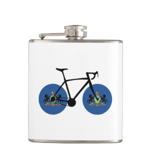 Pennsylvania Flag Cycling Hip Flask