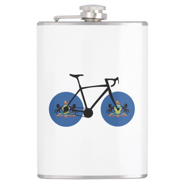 Pennsylvania Flag Cycling Hip Flask (Front)