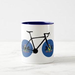 Pennsylvania Flag Cycling Two-Tone Coffee Mug