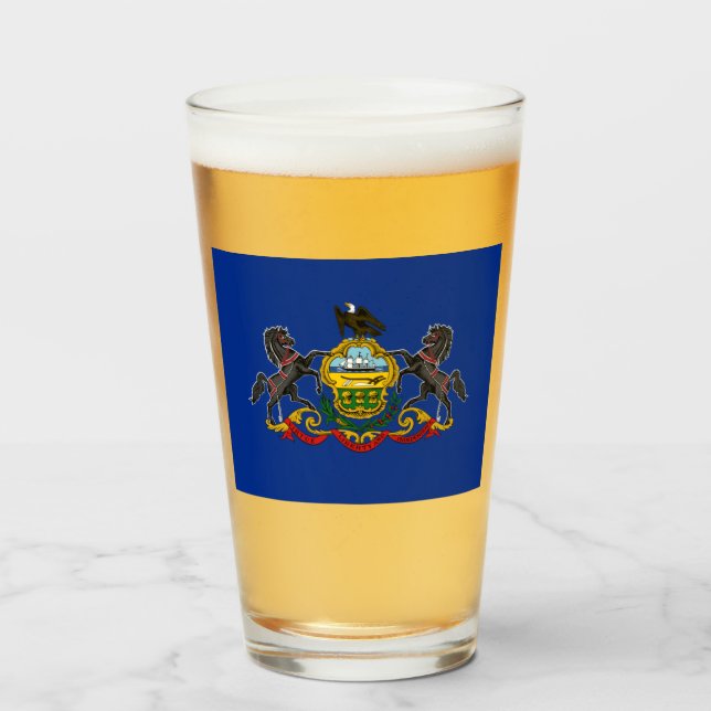 PENNSYLVANIA FLAG GLASS (Front Filled)