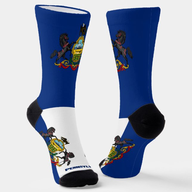 Pennsylvania Flag Patriotic, USA State Premium Socks (Angled)