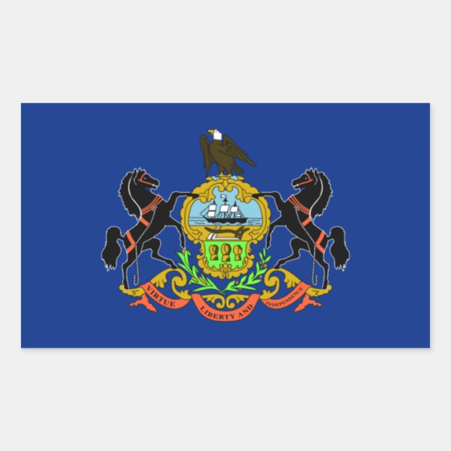 Pennsylvania Flag Rectangular Sticker (Front)