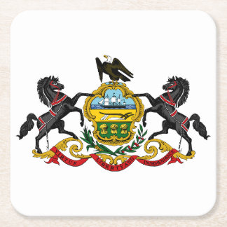 Pennsylvania flag square paper coaster