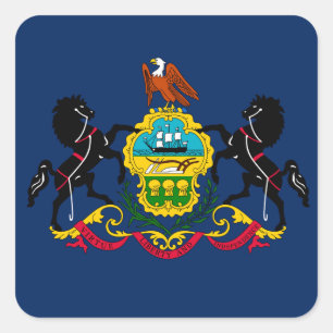 Pennsylvania flag square sticker