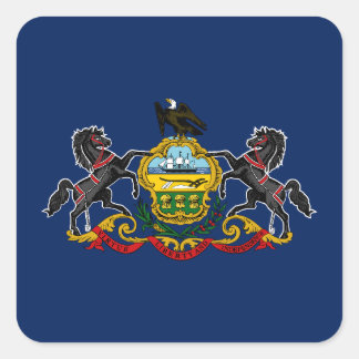 Pennsylvania flag square sticker