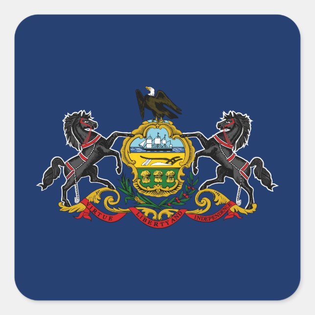Pennsylvania flag square sticker (Front)