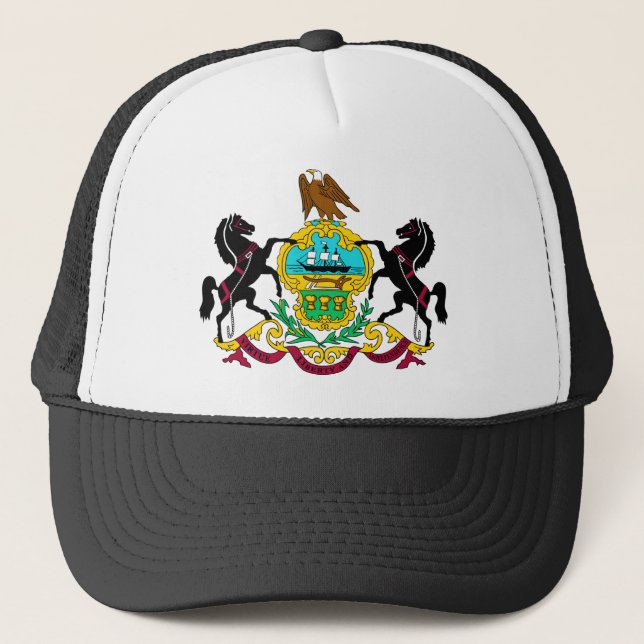 Pennsylvania Flag Theme 00 Trucker Hat (Front)