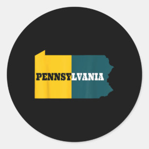 Pennsylvania Football Map Funny Game Fan Classic Round Sticker