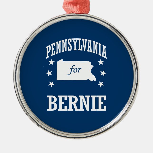 PENNSYLVANIA FOR BERNIE SANDERS METAL TREE DECORATION (Front)