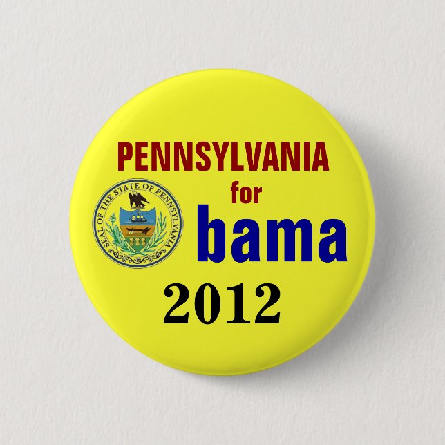 Pennsylvania for Obama 2012 6 Cm Round Badge (Front)