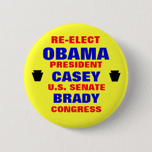 Pennsylvania for Obama Casey Brady 6 Cm Round Badge