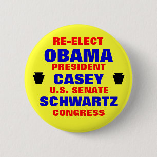 Pennsylvania for Obama Casey Schwartz 6 Cm Round Badge