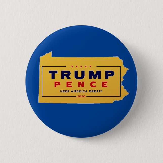 Pennsylvania for Trump Pence 2020 6 Cm Round Badge (Front)