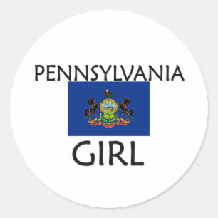 PENNSYLVANIA GIRL CLASSIC ROUND STICKER