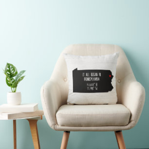 Pennsylvania GPS Coordinates with Heart Cushion