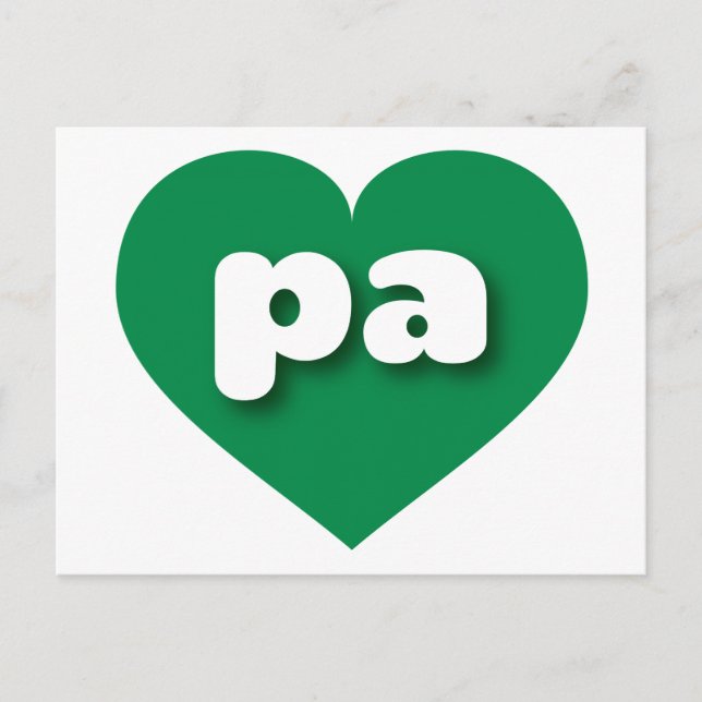 Pennsylvania green heart - I love pa Postcard (Front)