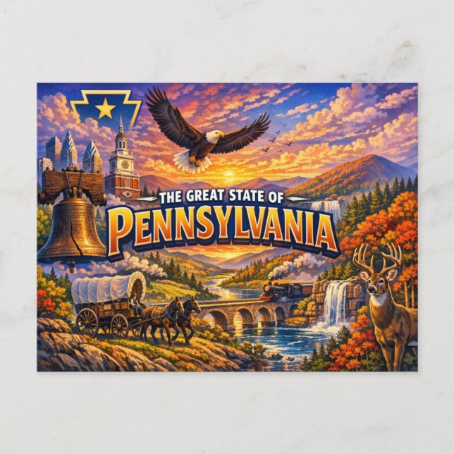 Pennsylvania Greetings Postcard  (Front)
