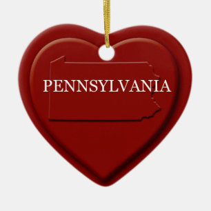 Pennsylvania Heart Map Christmas Ornament