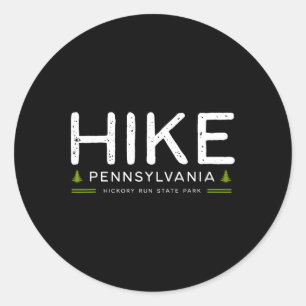 Pennsylvania Hickory Run State Park Hike Tree Retr Classic Round Sticker