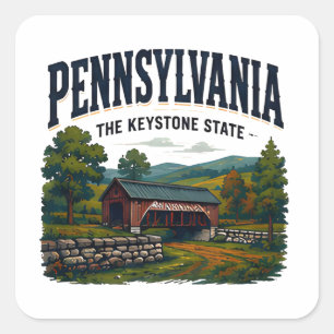 Pennsylvania Historic Countryside Square Sticker