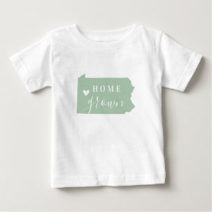 Pennsylvania Home Grown   Editable Colours State Baby T-Shirt