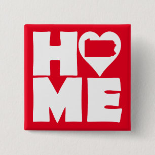 Pennsylvania Home Heart State Button Badge Pin