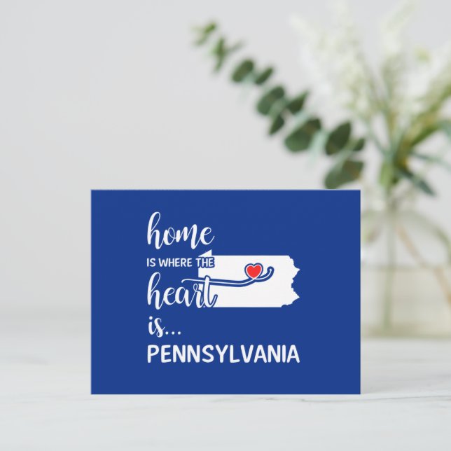 Pennsylvania home is where the heart is postcard (Standing Front)