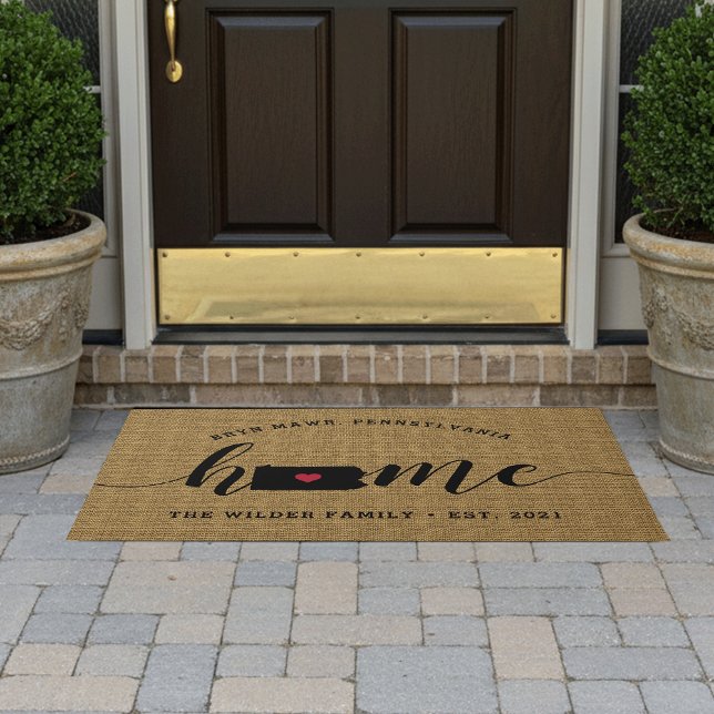 Pennsylvania Home State Personalised Doormat (Creator Uploaded)