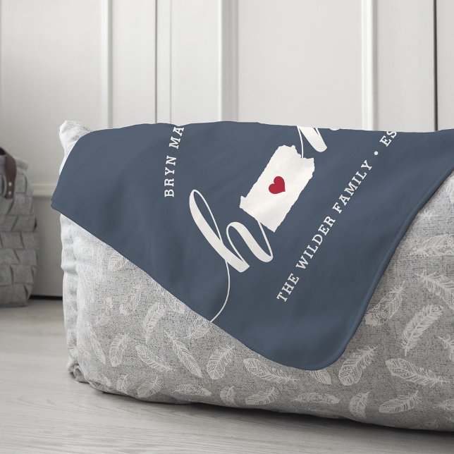 Pennsylvania Home State Personalised Sherpa Blanket (Creator Uploaded)
