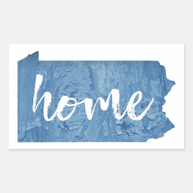 Pennsylvania Home Wood Grain Rectangular Sticker (Front)