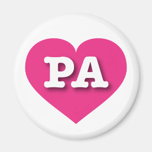 Pennsylvania Hot Pink Heart - Big Love Magnet