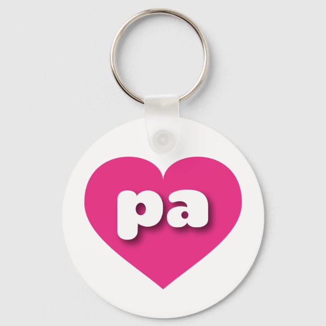 Pennsylvania hot pink heart - I love pa Key Ring (Front)