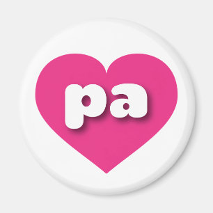 Pennsylvania hot pink heart - I love pa Magnet