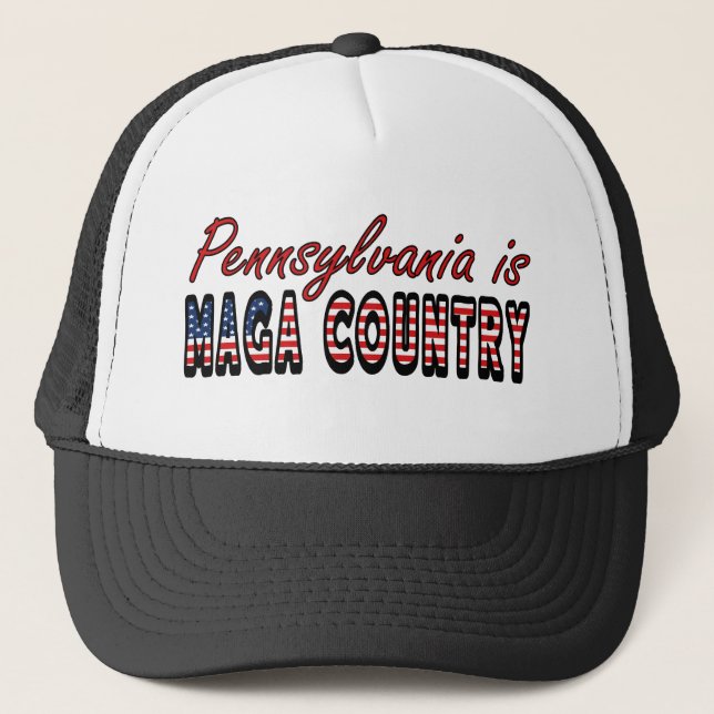Pennsylvania Is MAGA Country Trump Trucker Hat (Front)
