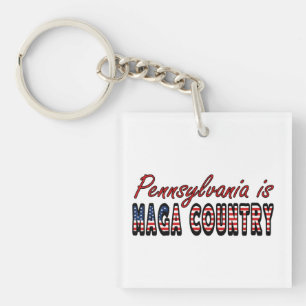 Pennsylvania Is MAGA Country Trump Trucker Hat Key Ring