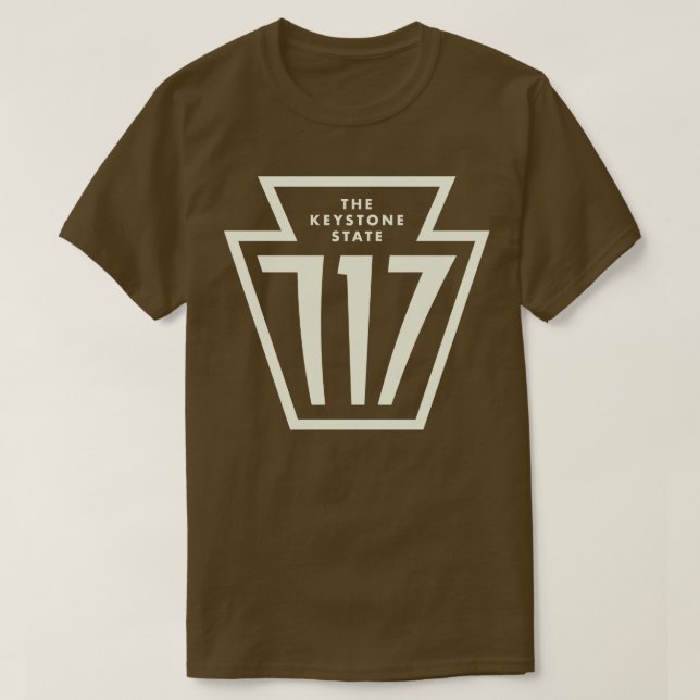 Pennsylvania Keystone Area Code 717 Tan T-Shirt (Design Front)