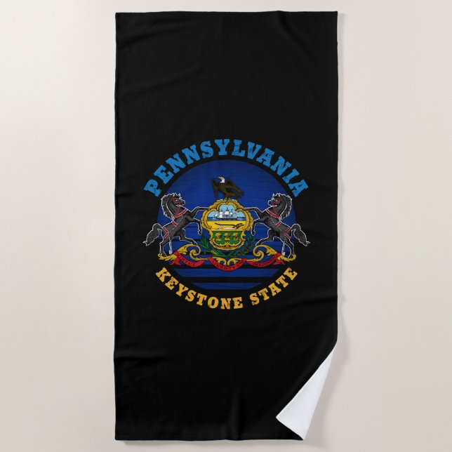 PENNSYLVANIA KEYSTONE STATE FLAG BEACH TOWEL (Front)
