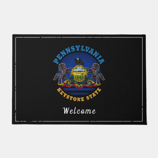 PENNSYLVANIA KEYSTONE STATE FLAG DOORMAT (Front)