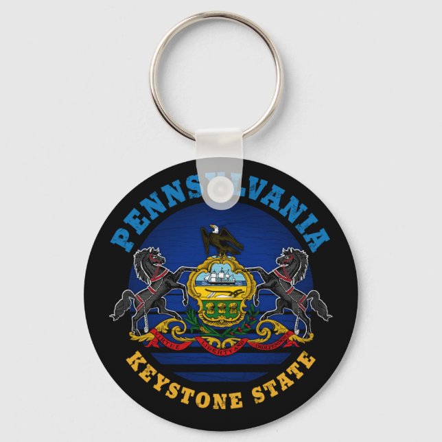 PENNSYLVANIA KEYSTONE STATE FLAG KEY RING (Front)