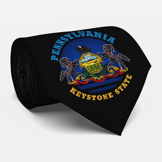 PENNSYLVANIA KEYSTONE STATE FLAG TIE (Rolled)