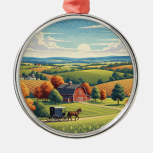 Pennsylvania Lancaster County Travel Metal Ornament