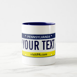 Pennsylvania license plate mug