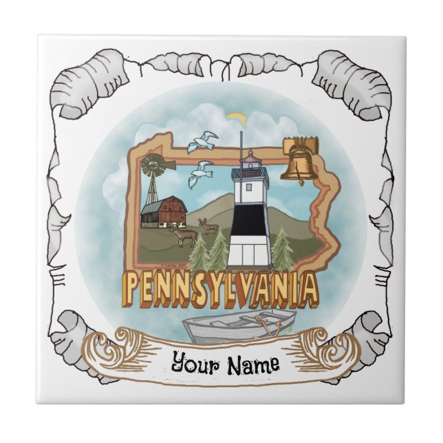 Pennsylvania Lighthouse  Ceramic Tile (Front)