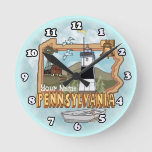 Pennsylvania Lighthouse Round Clock