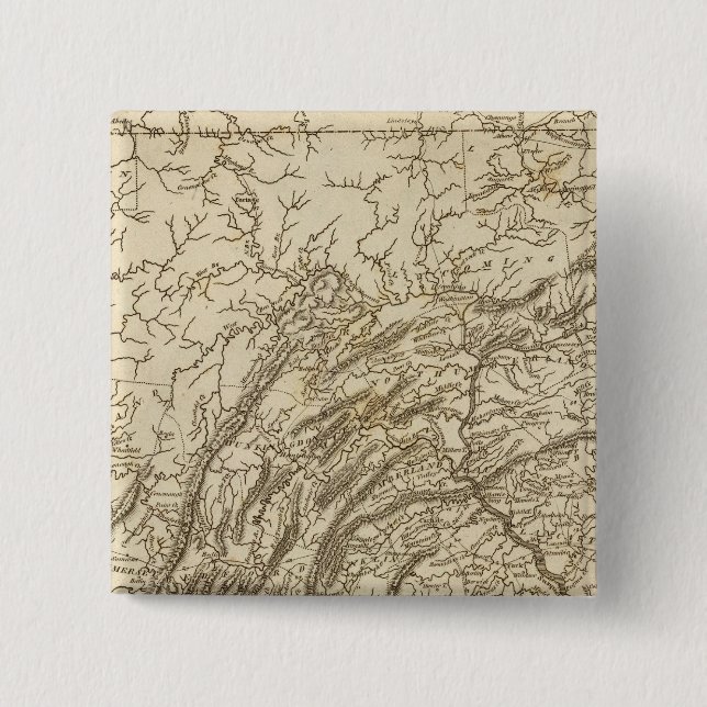 Pennsylvania Map by Arrowsmith 15 Cm Square Badge (Front)