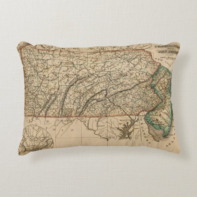 Pennsylvania, New Jersey Decorative Cushion (Front)