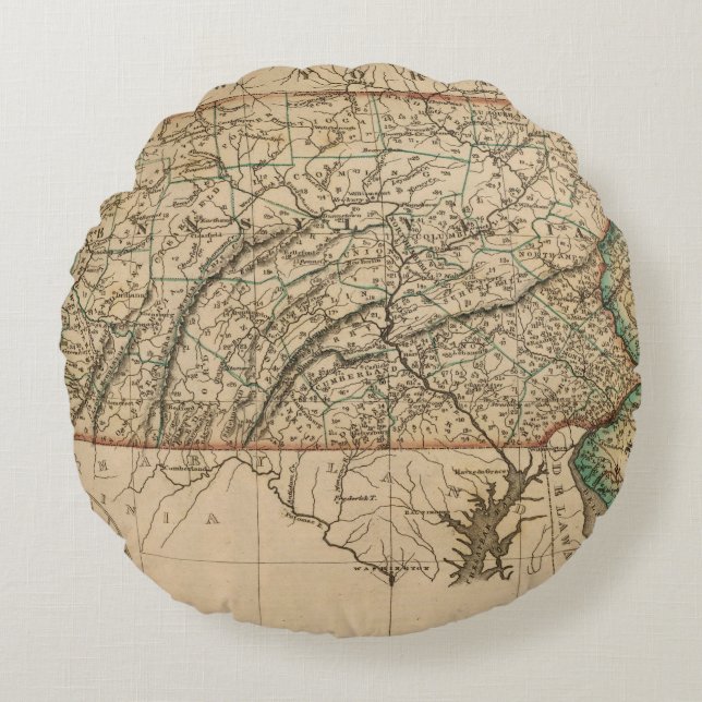 Pennsylvania, New Jersey Round Cushion (Front)