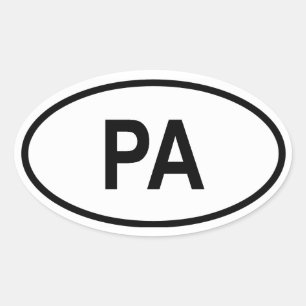 Pennsylvania "PA" Oval Sticker